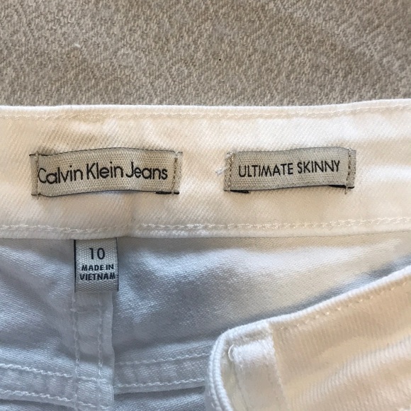 Calvin Klein White Jeans Ultimate Skinny Size 10 - Picture 4 of 4